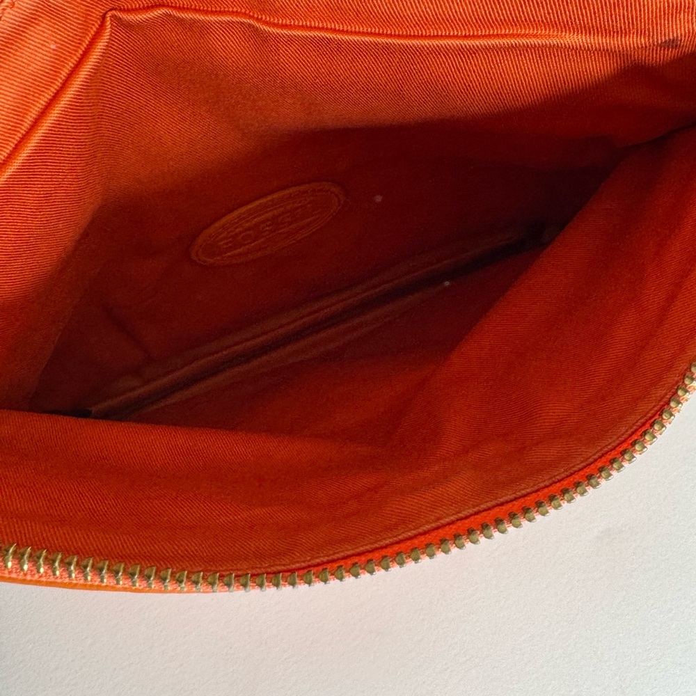 Fossil Orange cowhide Preston Leather Clutch/Wristlet - Picture 4 of 5